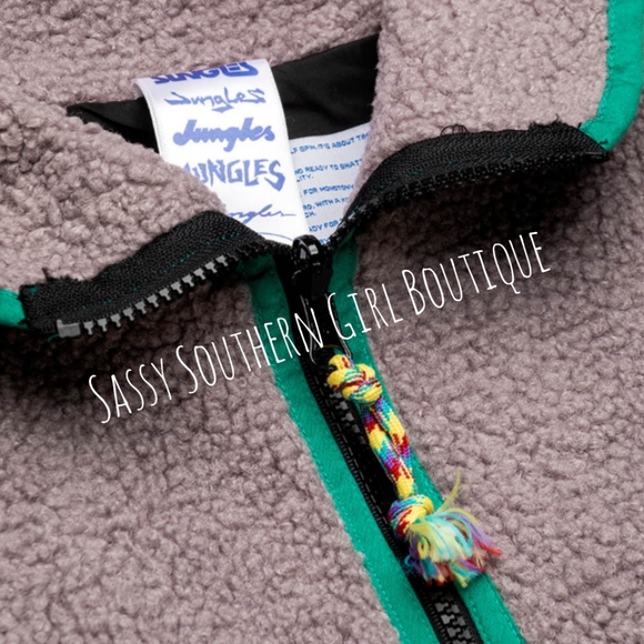 🆕⭐ JUNGLES JUNGLES Sherpa fleece embroidered jacket - Picture 11 of 15